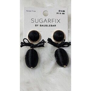 NEW Sugarfix by Baublebar Black Bow Dangle Earrings.